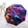 Galaxy, Nebula Themed Automatic Opening and Closing Umbrella, Compact Travel Umbrella, Lightweight and Portable, Suitable for Beach Commutin