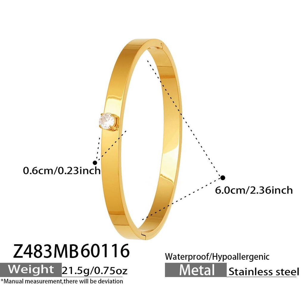 Sada geometrických zirkonových náramků pozlacená 18K zlatem - Lehký luxus a elegantní design