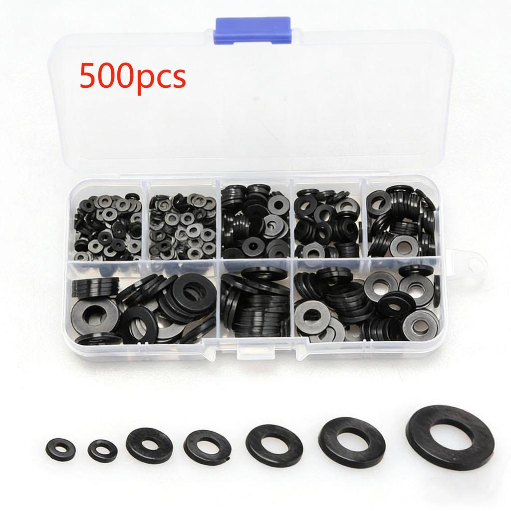 500PCS Boxed Nylon High Temp Insulation Flat Plastic Washers