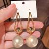 Luxurious European and American Exaggerated Champagne Pearl Earrings2025New Trendy High-end Earrings for Women