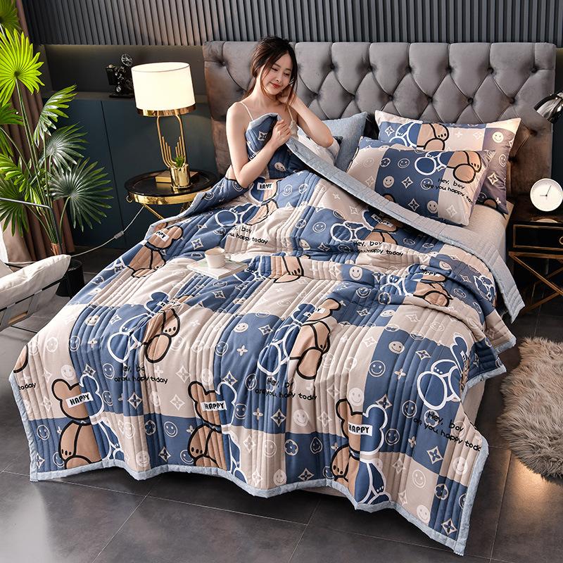 2027 Quilted Spring Summer Quilt Queen King Size Soft Comfortable Quilts Machine Washable Single Double Blanket for Bed Comforter