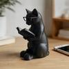 Figurine de Chat Lisant Imprimée en 3D, Mignonne Statue de Chat Lisant un Livre avec Lunettes, Sculpture d'Animal de Collection pour Bibliothèque, Décor de Bureau, Cadeau