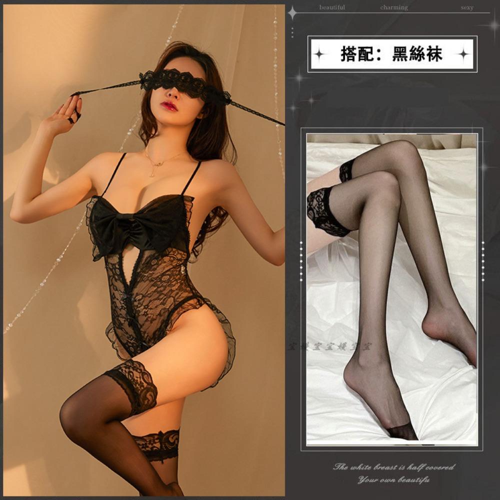 Sexy Underwear, Sexy Suspenders, Lace Temptation Hollowed Out Open Onesie, Hot Uniform Pajamas Women's Suit Wholesale