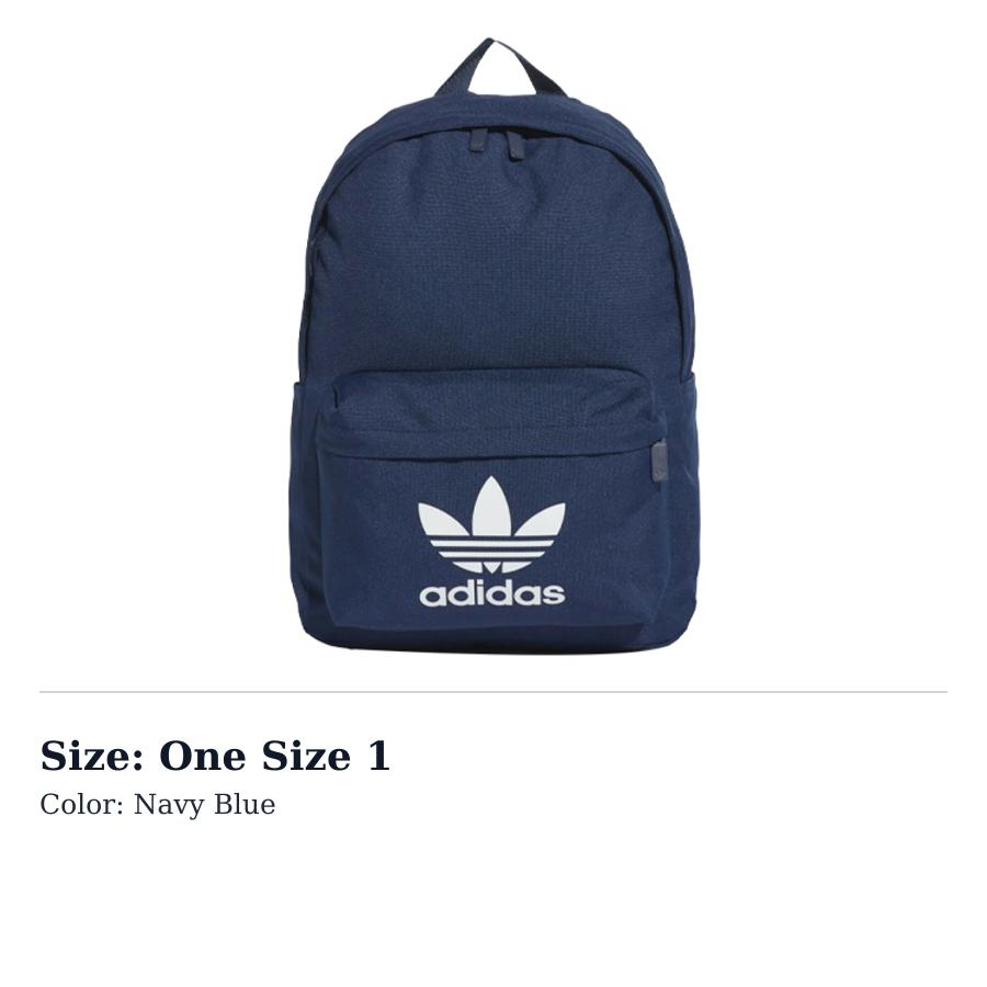 Adidas Originals Trefoil Recycled Polyester Fabric Backpack Unisex Marine Blue GQ4178 One Size 1
