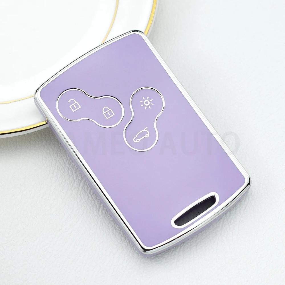 4 Buttons TPU Car Key Cover Remote Key Shell for Renault Laguna Koleos Megane Fob Smart Card Key Case