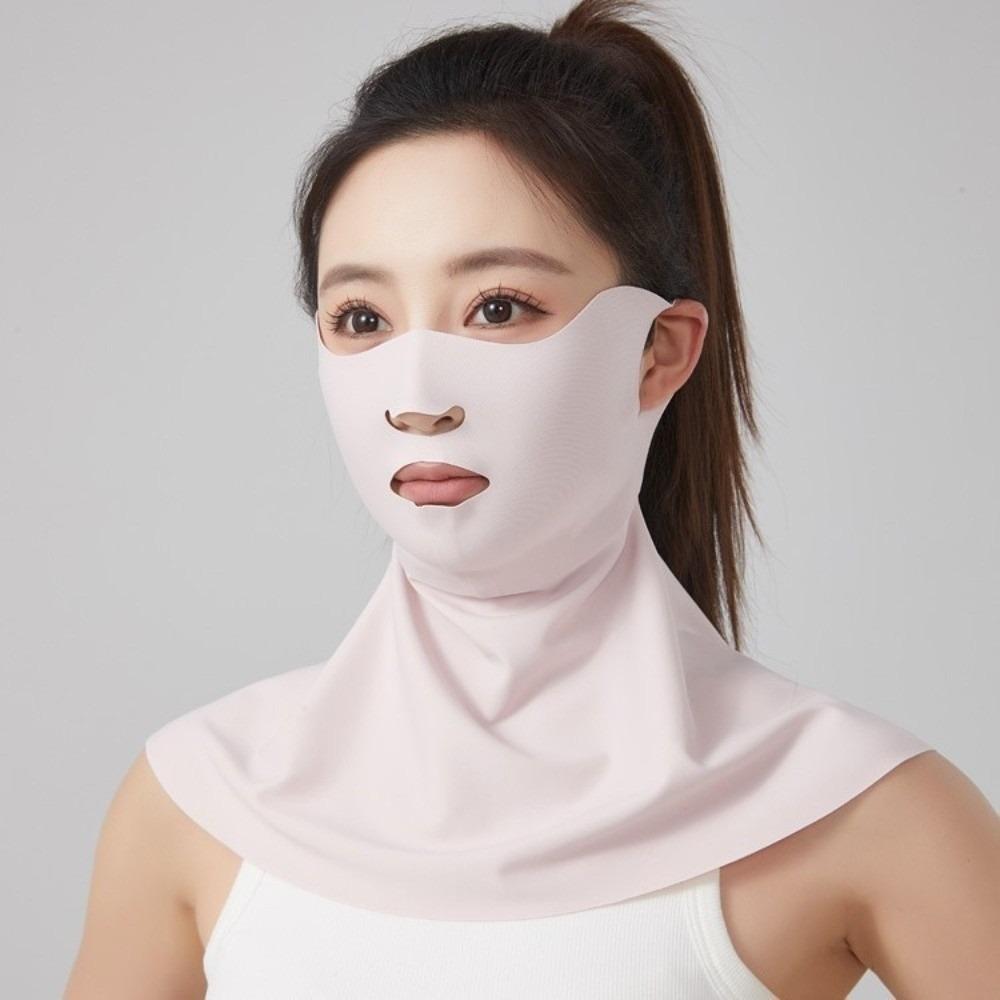 Ice Silk Sun Protection Face Mask Seamless AB Side One-piece Neck Brace UV Protection Adjustable Summer Sun Protection Face Mask