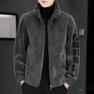 Podzim/zima Pánský stojáček s límečkem Zesílená bunda s fleecovou podšívkou Trendy Kabátová bunda s bavlněnou vložkou Běžné Volné Jiné