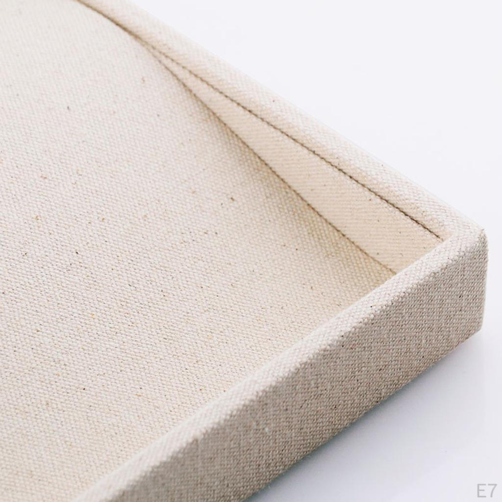 Jewelry Display Tray with Compartment Multi-purpose Stackable Box Beige