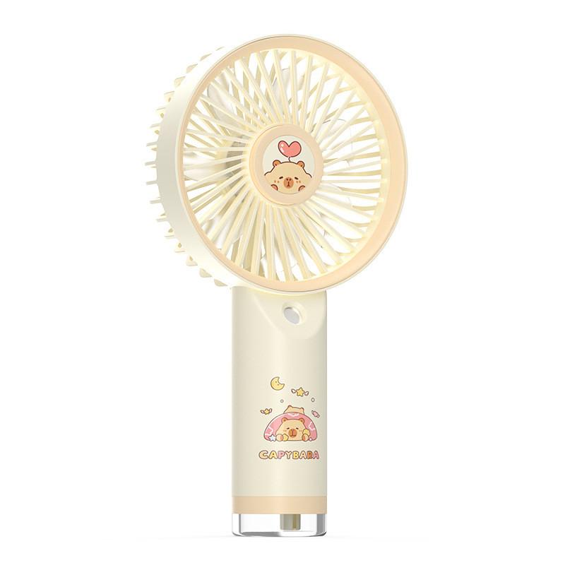 Capybara Handheld Mist Fan With Usb Rechargeable Portable Cooling For Outdoor Use