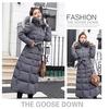 Abbigliamento invernale Donna Ginocchia lunghe Cappotto in cotone con collo in pelliccia grande e spesso sottile