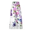 Ladies Summer Print Elastic Waist Loose Casual Wide Leg Pants Trousers