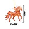 1/4Pcs Golden Flame Horse Christmas Ornament 2D Flat Christmas Horse Pendant Xmas Tree Hanging Pendent New Year Gifts Keychain