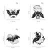 4 Styles Punk Dark Night Bat Theme Enamel Brooches With Flower Moon Heart Coffin Shaped Batty For You Darkness Lapel Pins