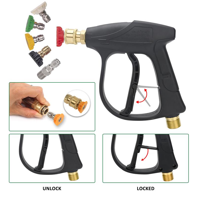 Pistola ad acqua per idropulitrice per connettore per tubo flessibile per pulizia auto per ugelli con connettore rapido Karcher Nilfisk Parkside Bosch