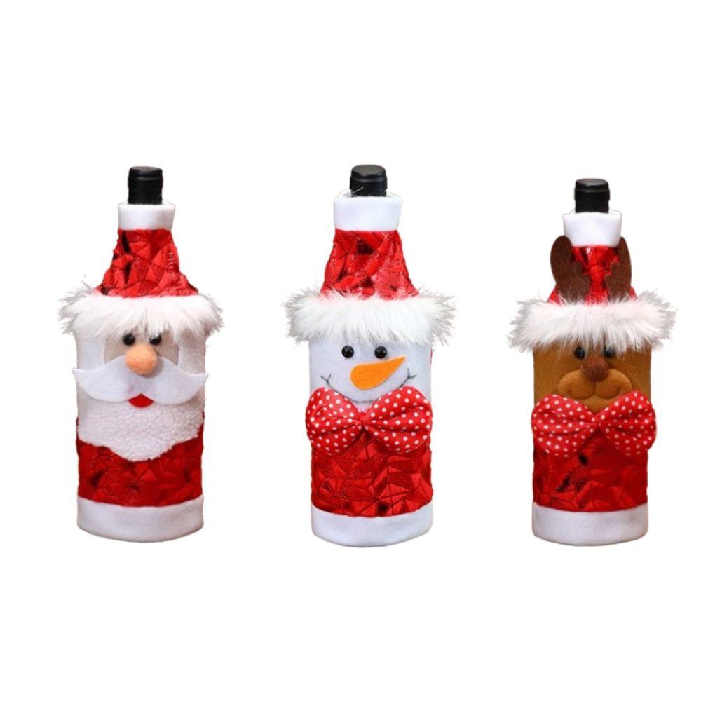 2pcs Cartoon Christmas Wine Bottle Cover Merry Christmas Decorations Home Xmas Decor