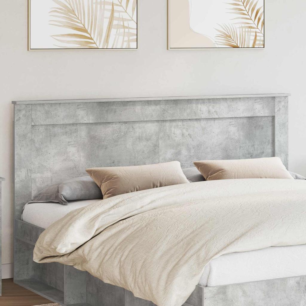Headboard with Concrete Grey Headboard 180 cm Particleboard