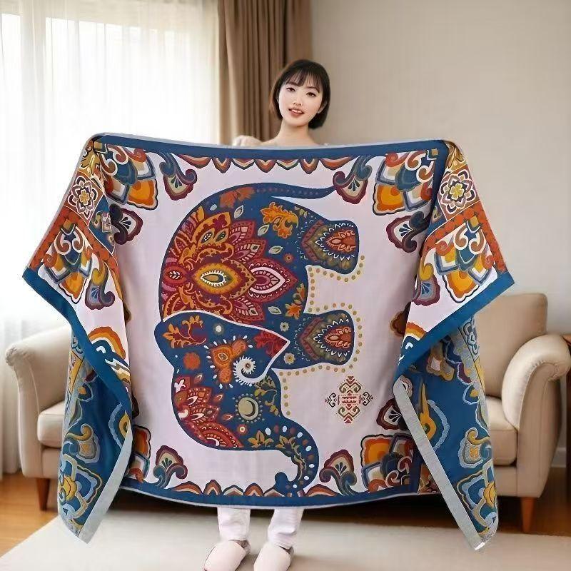 Pure Cotton Gauze Bath Towel Adult Men And Women Plus 80/160 Dirt-Resistant And Water-Absorbing Soft Cotton Quick-Drying Gauze Bath Towel