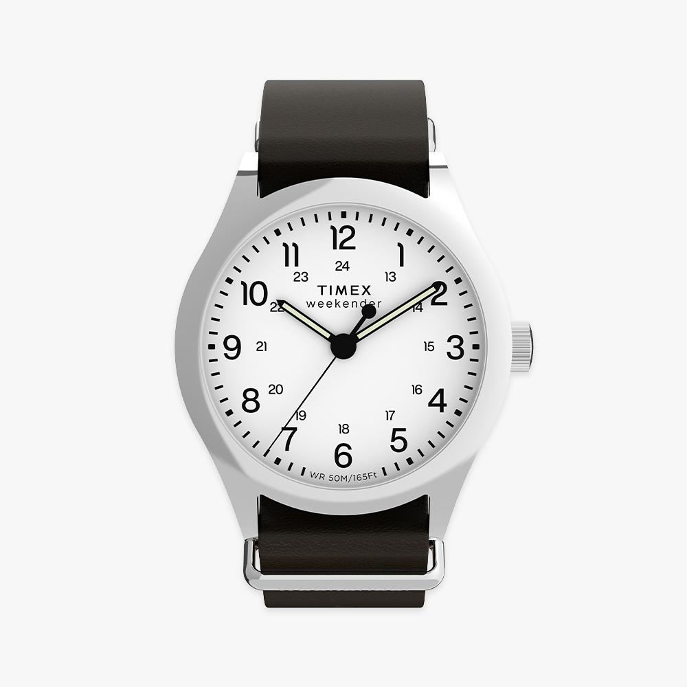[Timex] Weekender New England Трехстрелочные Наручные часы на коричневом кожаном ремешке 39 мм TW2Y35800