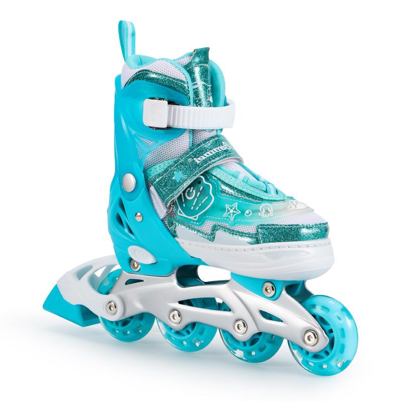 Adjustable Kids' Rollerblades - Beginners' Inline Skates with Glow-in-the-Dark Anti-Slip Wheels
