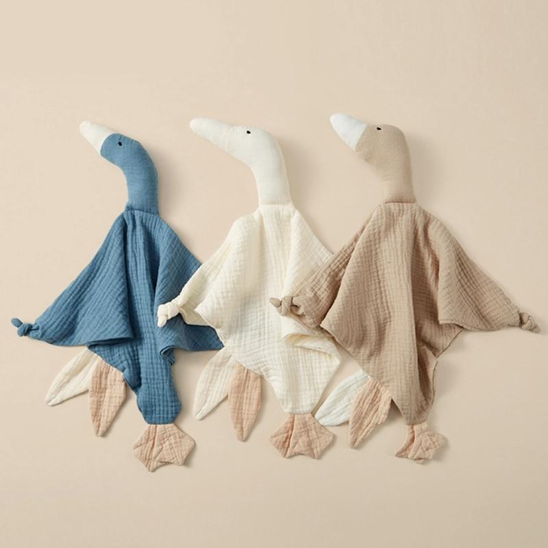 Toalla calmante para calmar Muñeco para dormir Manta de muselina de algodón Manta de seguridad Patos lindos Juguete para acurrucarse Juguete para dormir para niños
