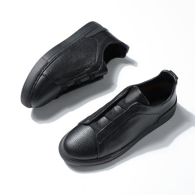 European British New Men's Leather Shoes Doudou Shoes One Pedal Cover Lazy Shoes Soft Sole Soft Surface Short Casual