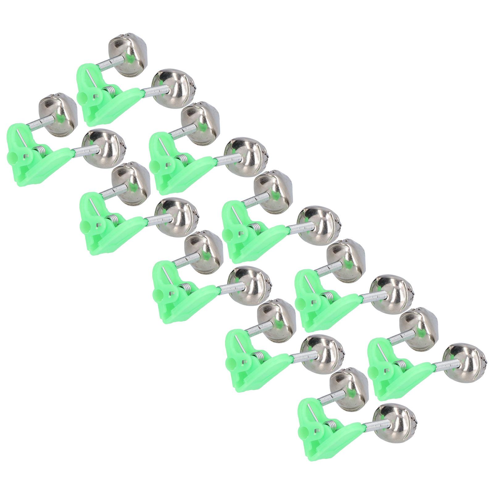 Lot de 10/20/100 clochettes d'alarme pour canne à pêche, anneaux d'alerte à double clochette, pince, alarme pour canne à pêche, accessoires portables (20 pièces