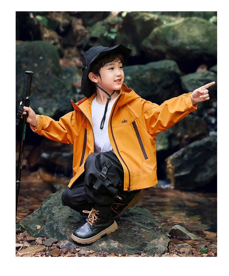 Boys' 3-in-1 Windbreaker Jacket - 2025 Spring/Autumn Kids' Waterproof Outdoor Coat