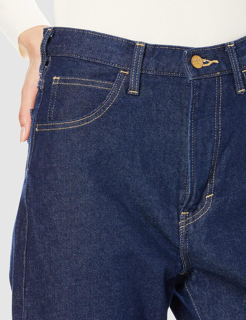 Lee Jeans Regular Straight Denim Volný Střih Velikost L [Oficiální] Kalhoty, Střih, Dámské, Námořnická modř,