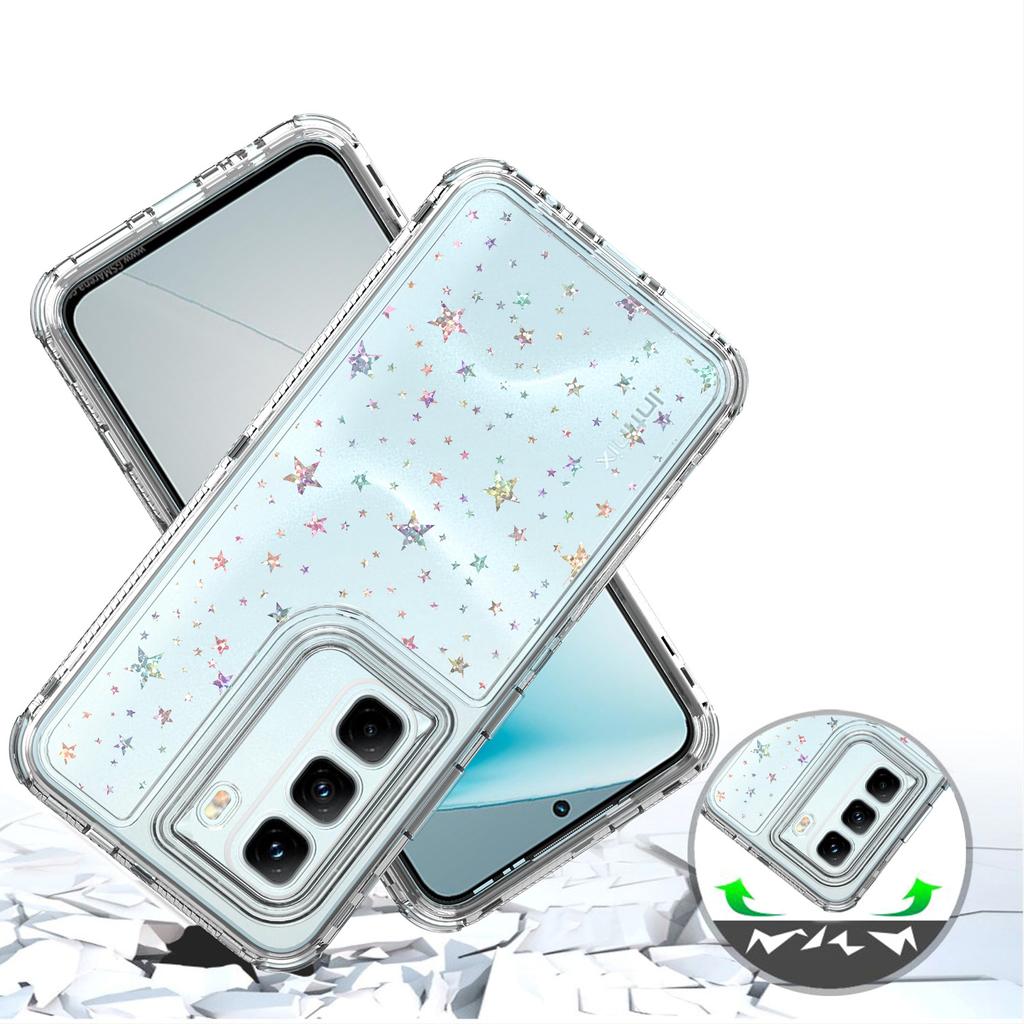 For Infinix Hot 50 Pro+ 4G Case Precise Cutouts Acrylic TPU Clear Phone Cover with Laser-printed Film