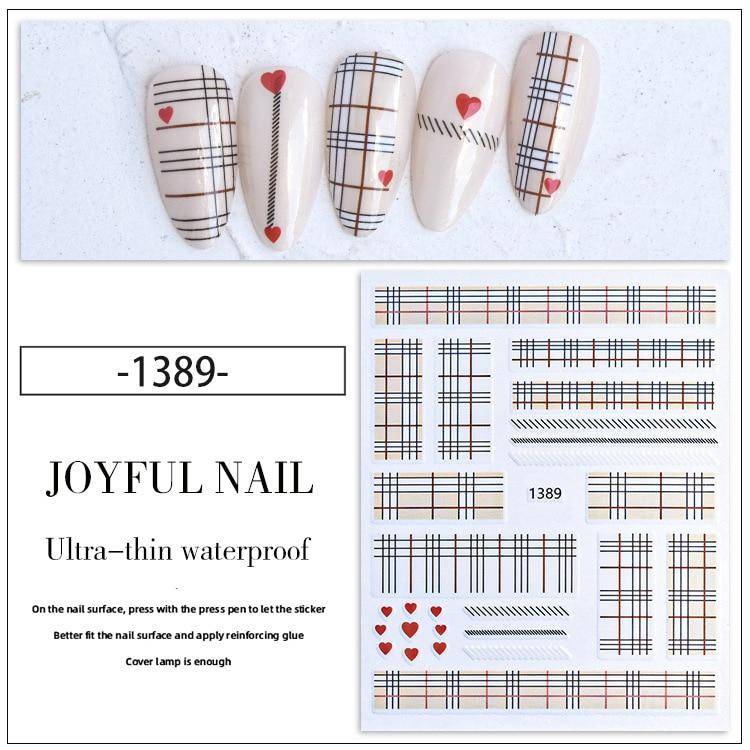 Nail Art Sticker Uniform Plaid Decoration Small Pattern Adhesive Nail Art Sticker Plaid Nail Sticker