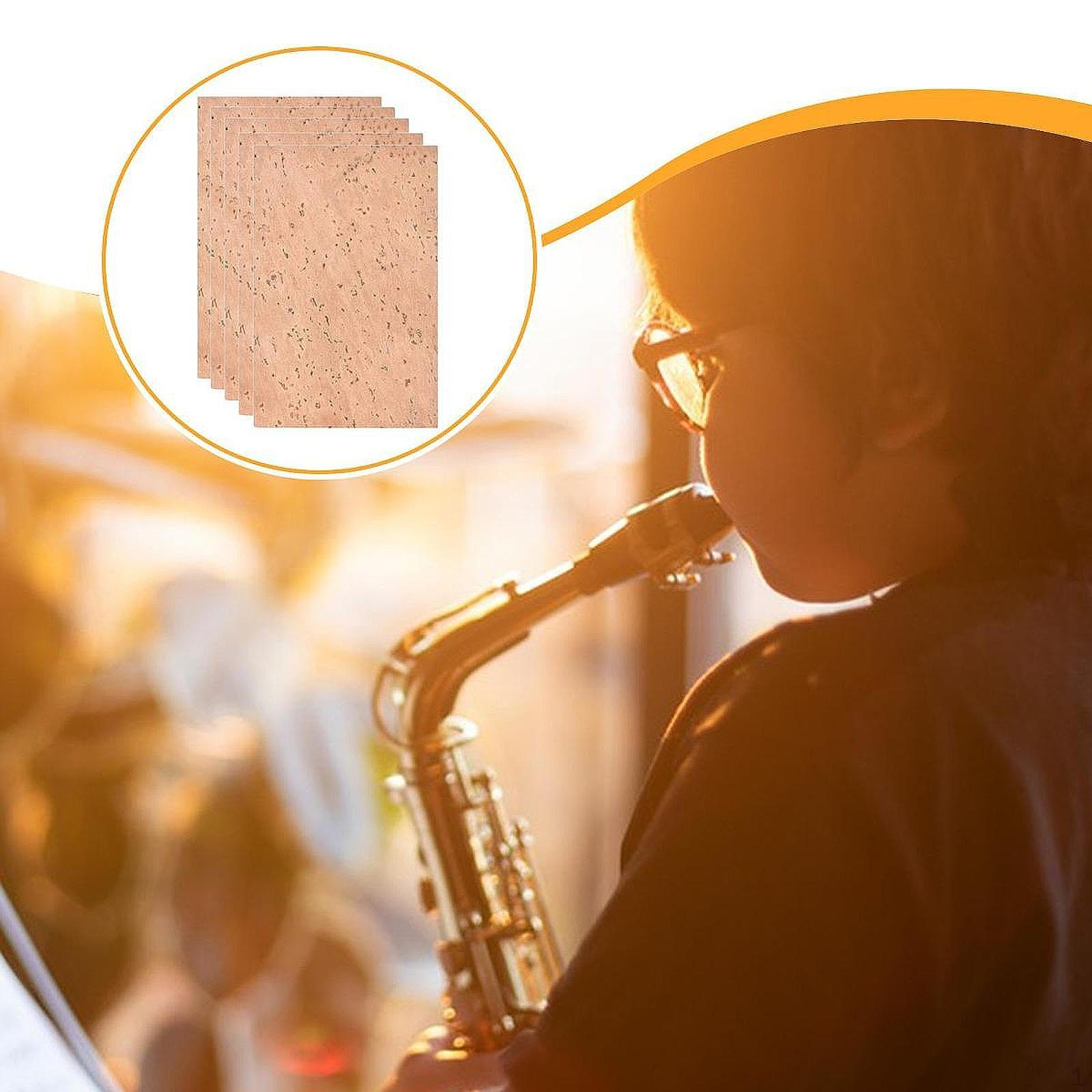

5 Pieces Sax Neck Cork Joint Sheet,Musical Instrument Accessories,Saxophone Replacement Soprano