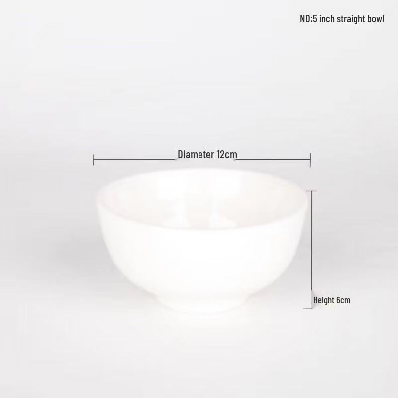 Wutuo White Ceramic Deep Plates & Rice Bowls Set