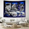 Skyline Blue Racing Spirit Speed And Style Tapestry Room Decoration Wall Hanging for Living Room Bedroom, dormitory, Birthday and Christmas gifts