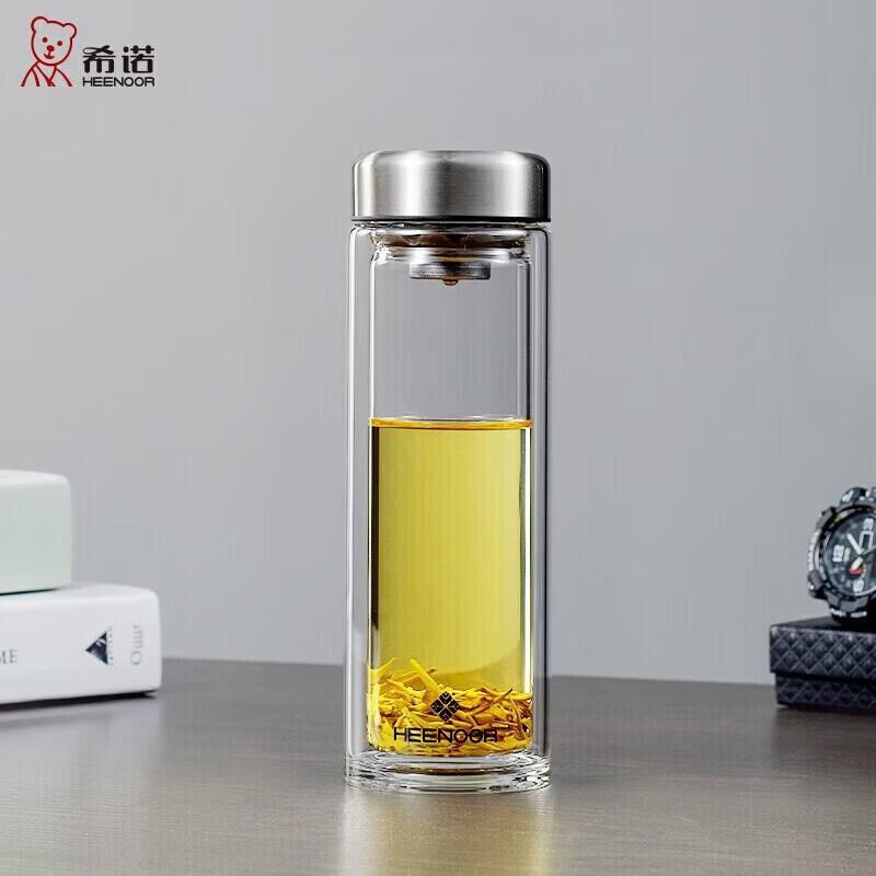 Xinuo N6569 Double-Layer Glass Tea Cup with Filter