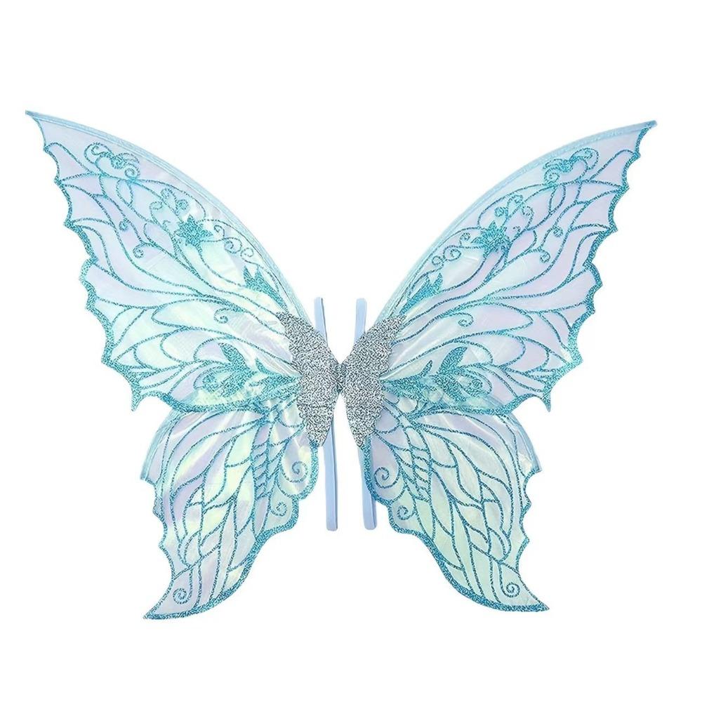 Sparkling Organza Butterfly Fairy Wings Gradient Sheer Costume Wing Set Cosplay Party