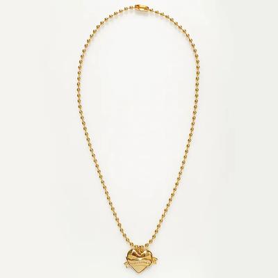 Old School Heart Ballchain Necklace Gold