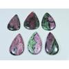 271Cts.. Natural Ruby Zoisite Pear Cabochon Loose Gemstone 06Pcs Lot C-499