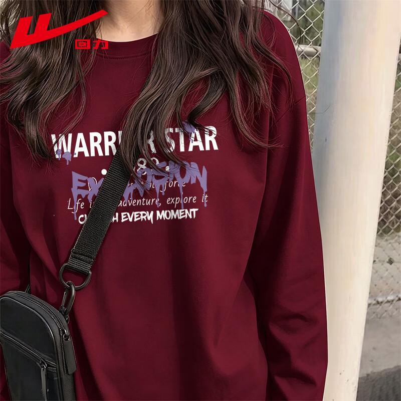 Warrior Women's Loose Fit Cotton Long Sleeve T-Shirt with Wave Graffiti Print