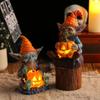 Halloween Decoration Hug Pumpkin Lantern Elf Resin Craft Decoration Home Desktop Glowing Dwarf Dwarf Doll Desktop Ornament