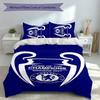 3pcs Chelsea FC Logo Duvet Cover Set, Includes 1 Duvet Cover and 2 Pillowcases,Skin-Friendly&Comfortable Fabric,Suitable Bedding Sets