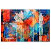 Three Piece Picture Canvas Print Orange Abstract Hand Painted