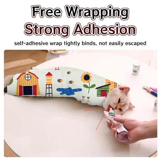 Kedi Bakım Sarma Kendinden Yapışkanlı Kedi Tırnak Kesme Temizleme Kısıtlama Çantası Isırık Önleyici Çizik Önleyici Kaçma Önleyici İlaç İçin Kedi Sakinleştirici Sarma