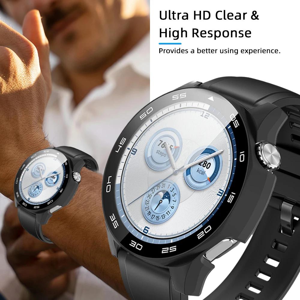 Skal för Huawei Watch GT 5/GT5 Pro 46mm Härdat glas Skärmskydd&Hård PC Skyddande Stötfångare Huawei GT5 Skydd Tillbehör
