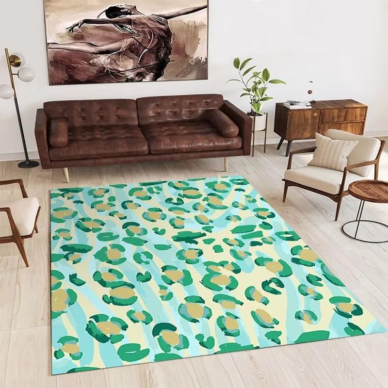 Tiger Stripe Leopard Print Carpet Nordic Household Living Room Washable Non Slip Rug Bedroom Bedside Carpet Large-area Floor Mat
