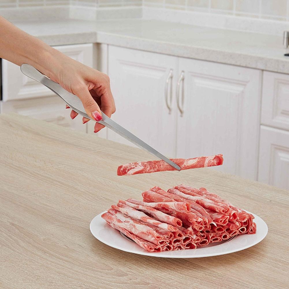 Długie szczypce kuchenne ze stali nierdzewnej do grilla, steków, jedzenia, narzędzie kuchenne do użytku restauracyjnego