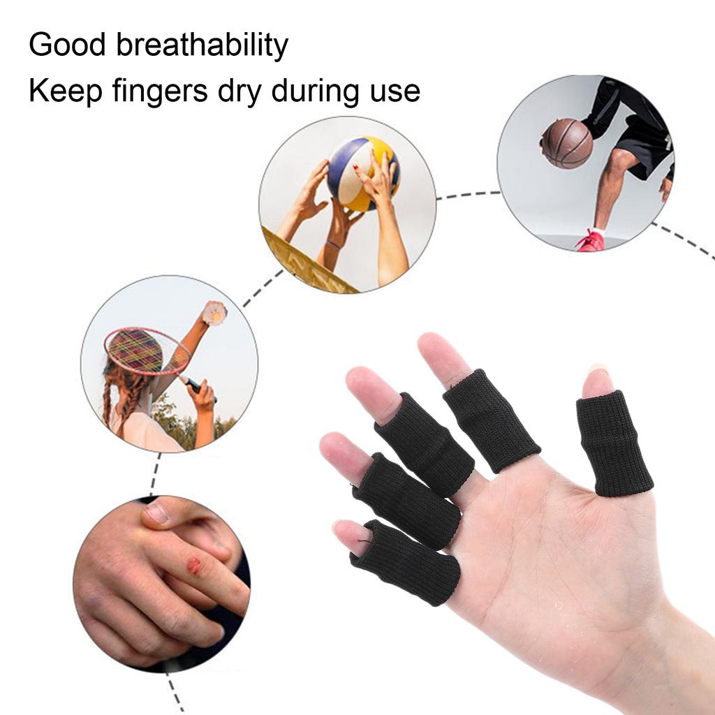 10Pcs Sport Finger Protectors Support Finger Brace Elastic Thumb Sves for Playing Basketball Sports