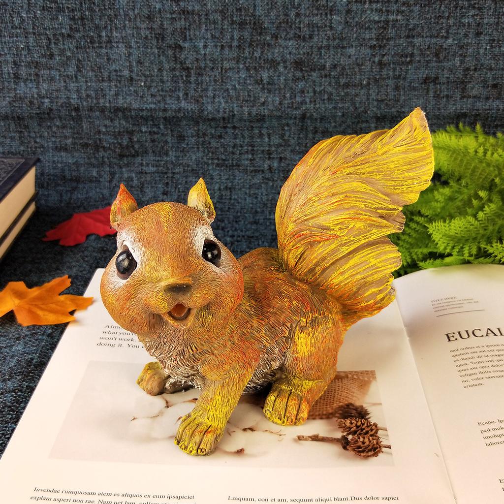 Simulation Squirrel Resin Crafts Ornaments Cute Animal Gardening Potted Ornaments