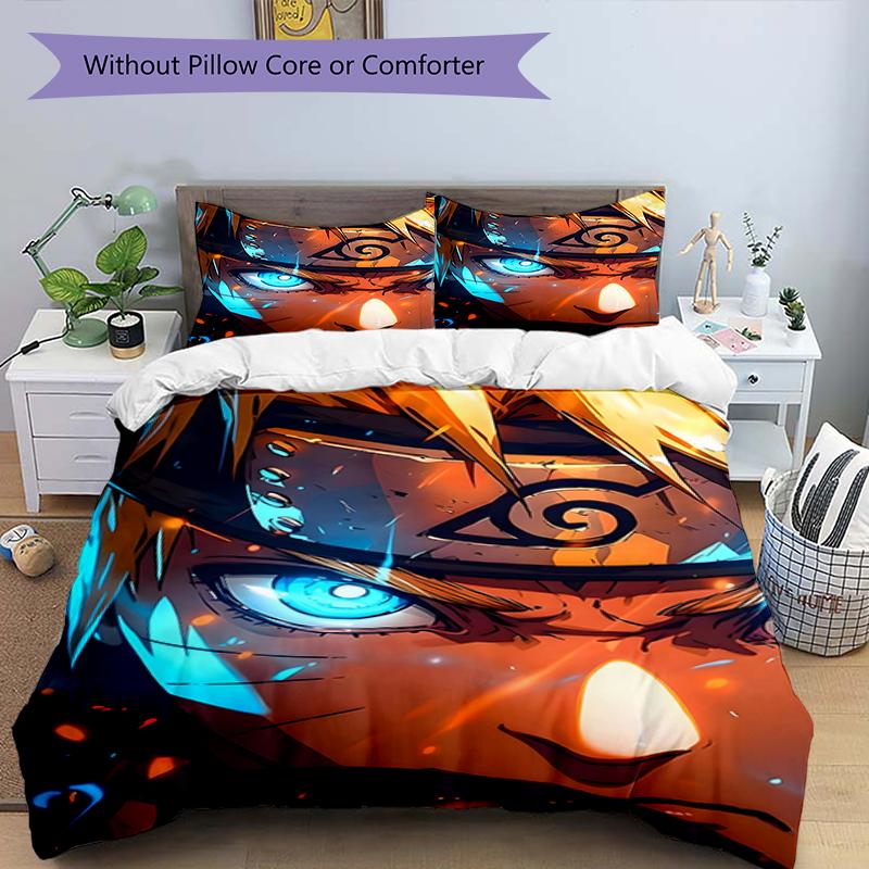 3pcs NARUTO (2) Design Cover Set - HD Printed Bedding with 1 Cover and 2 Pillowcases - Perfect for Home and Dorm Decor