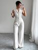 European-American French Style Summer Button Vest & Long Pants Set for Women - 2025