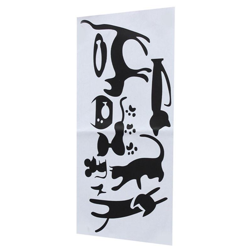 

Креативные забавные милые кошки, мыши, рыбы, выключатель света, настенные виниловые наклейки чёрный